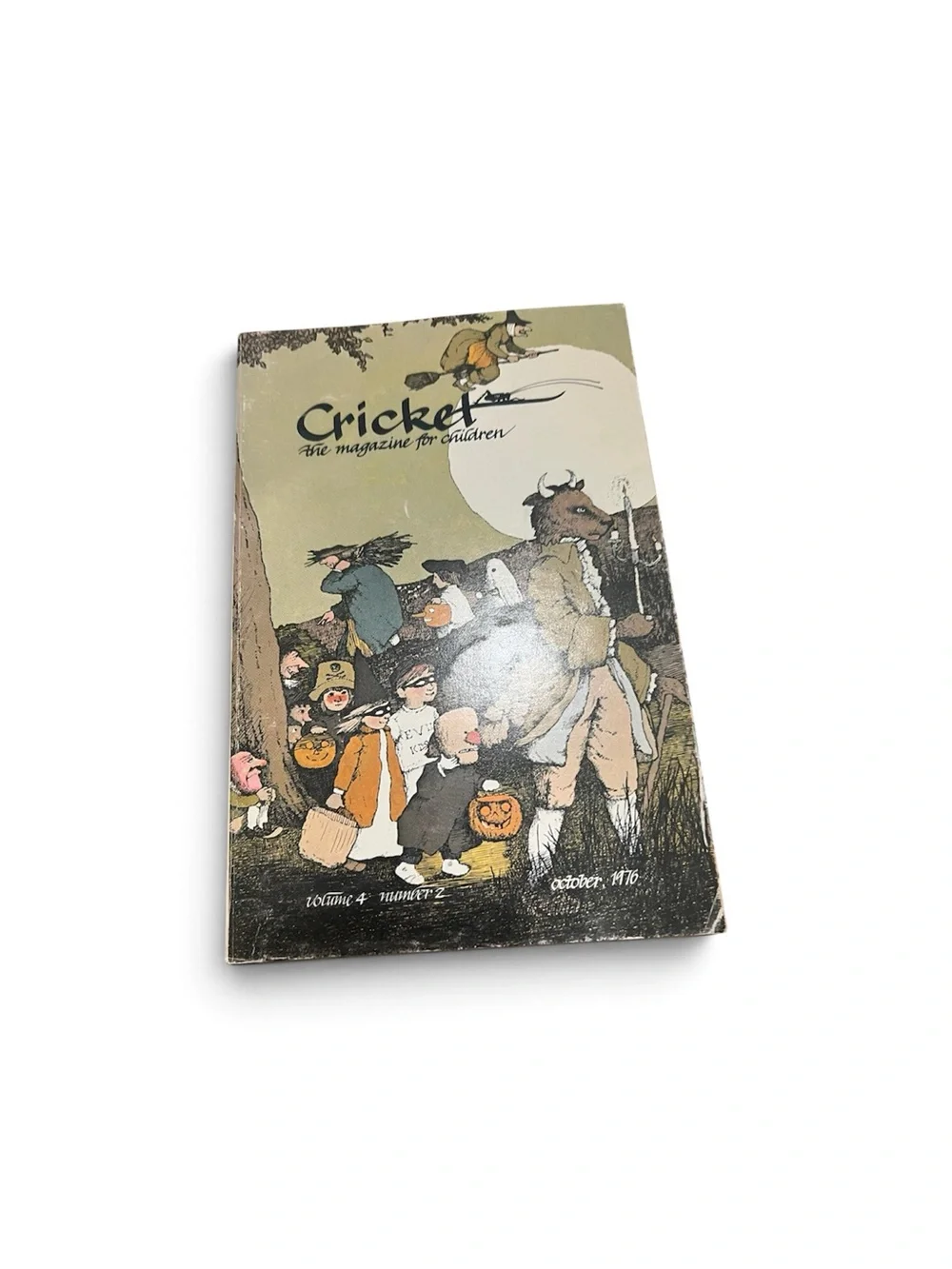 Rare Vintage Cricket Magazine Halloween Cover Kids Costume Booklet - Green